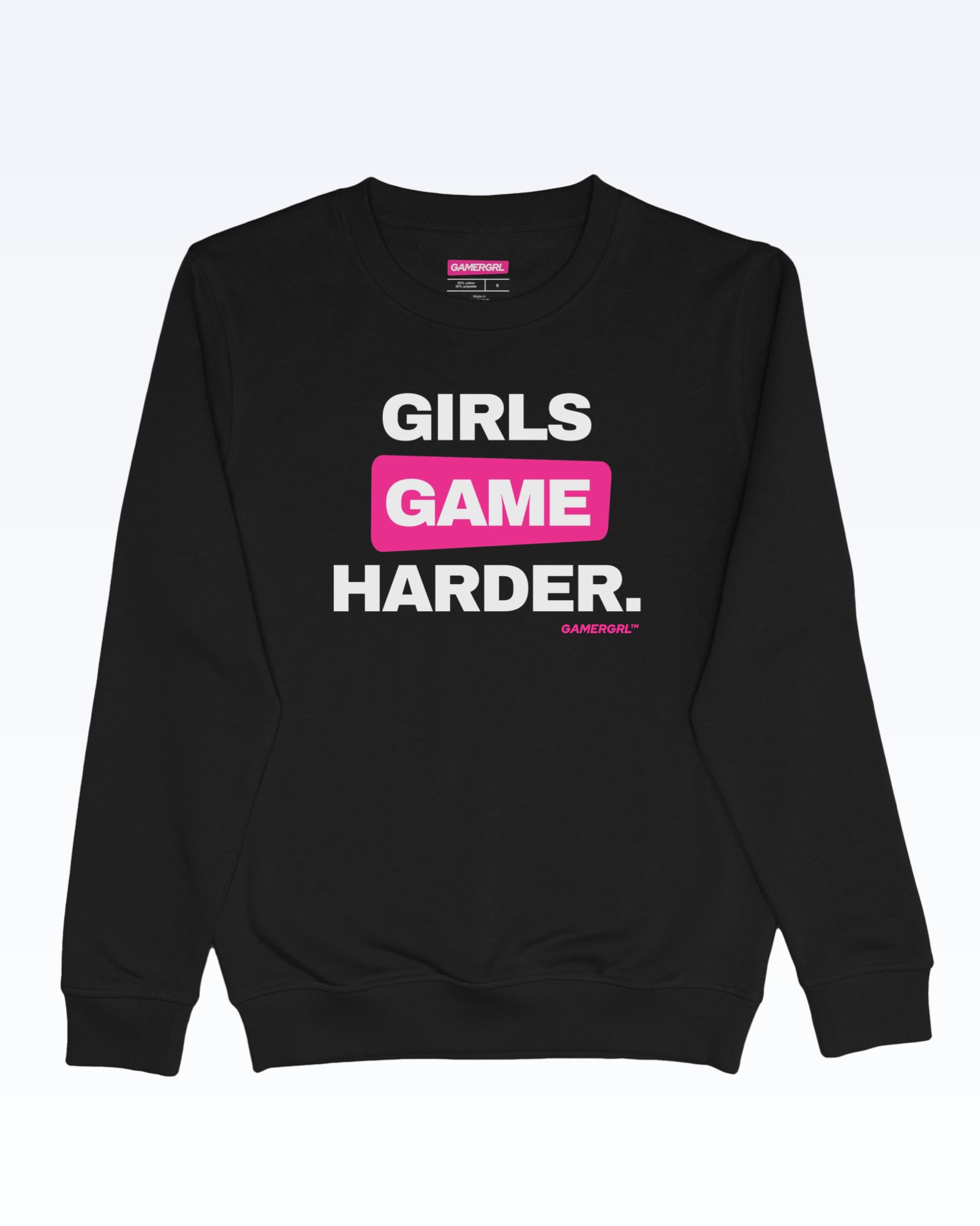 GamerGRL™ Girls Game Harder Crewneck Black