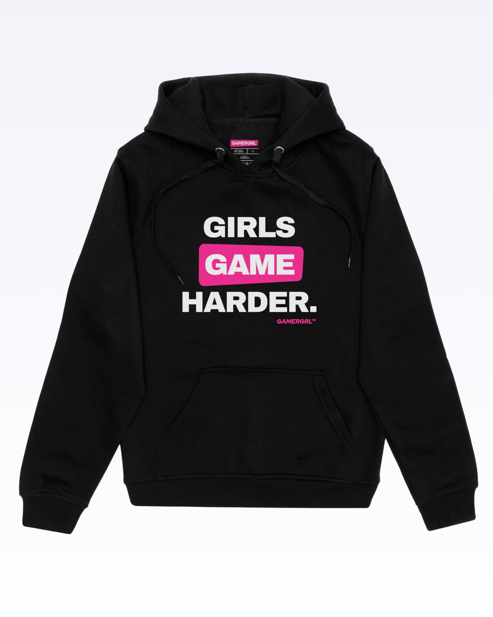 GamerGRL™ Girls Game Harder Hoodie Black